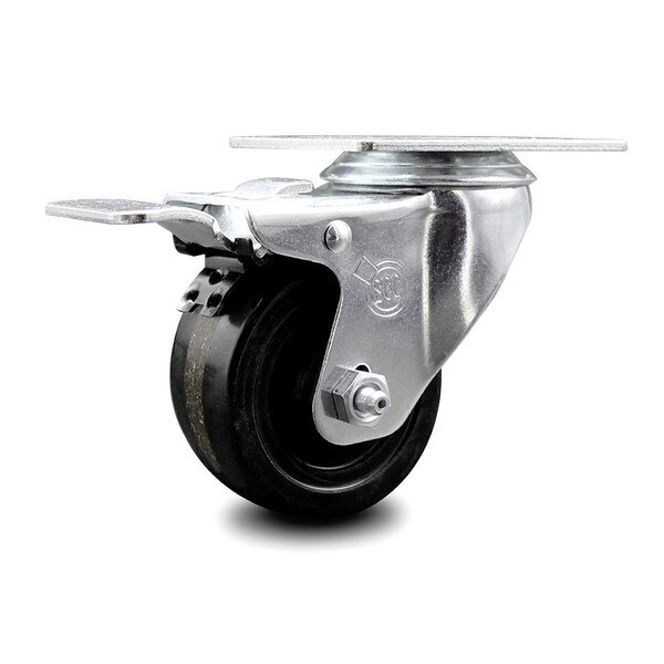 3 Inch Phenolic Wheel Swivel Top Plate Caster with Total Lock Brake SCC